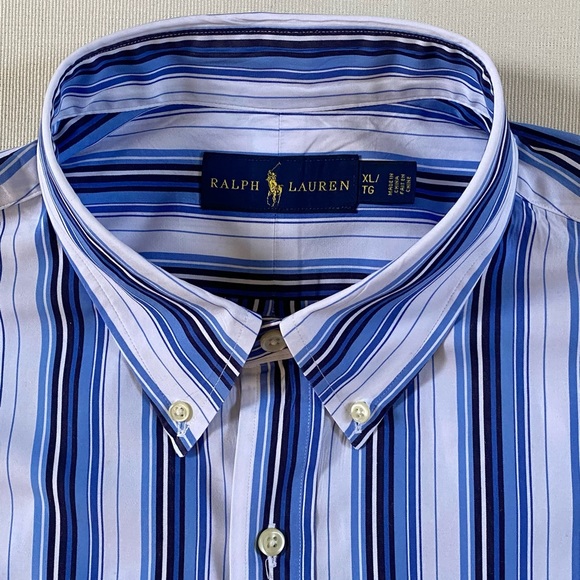 RALPH LAUREN 100% Cotton Stripe Men’s Shirt, Size XL - Picture 9 of 14